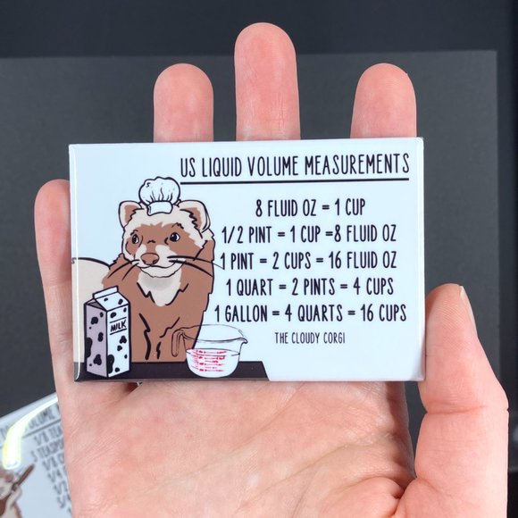 Ferret Measuring Chart Magnet Set Handmade Decor - Picture 5 of 6